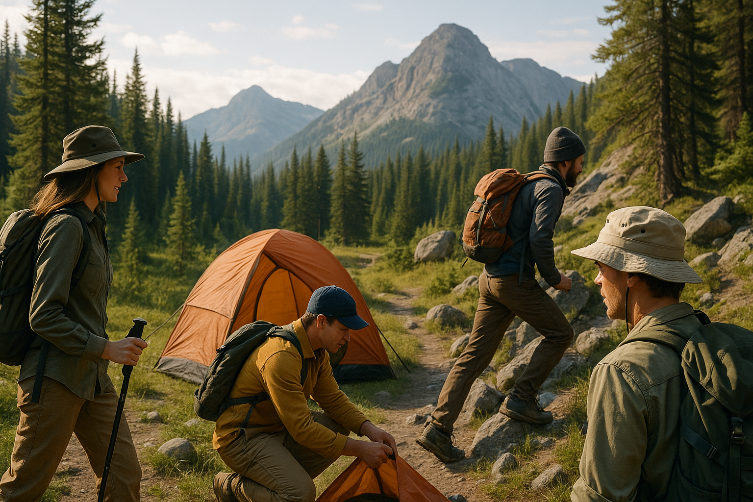 Outdoorsy people in hats